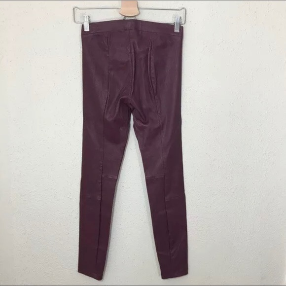 Vince real leather bordeaux leggings - Picture 4 of 5